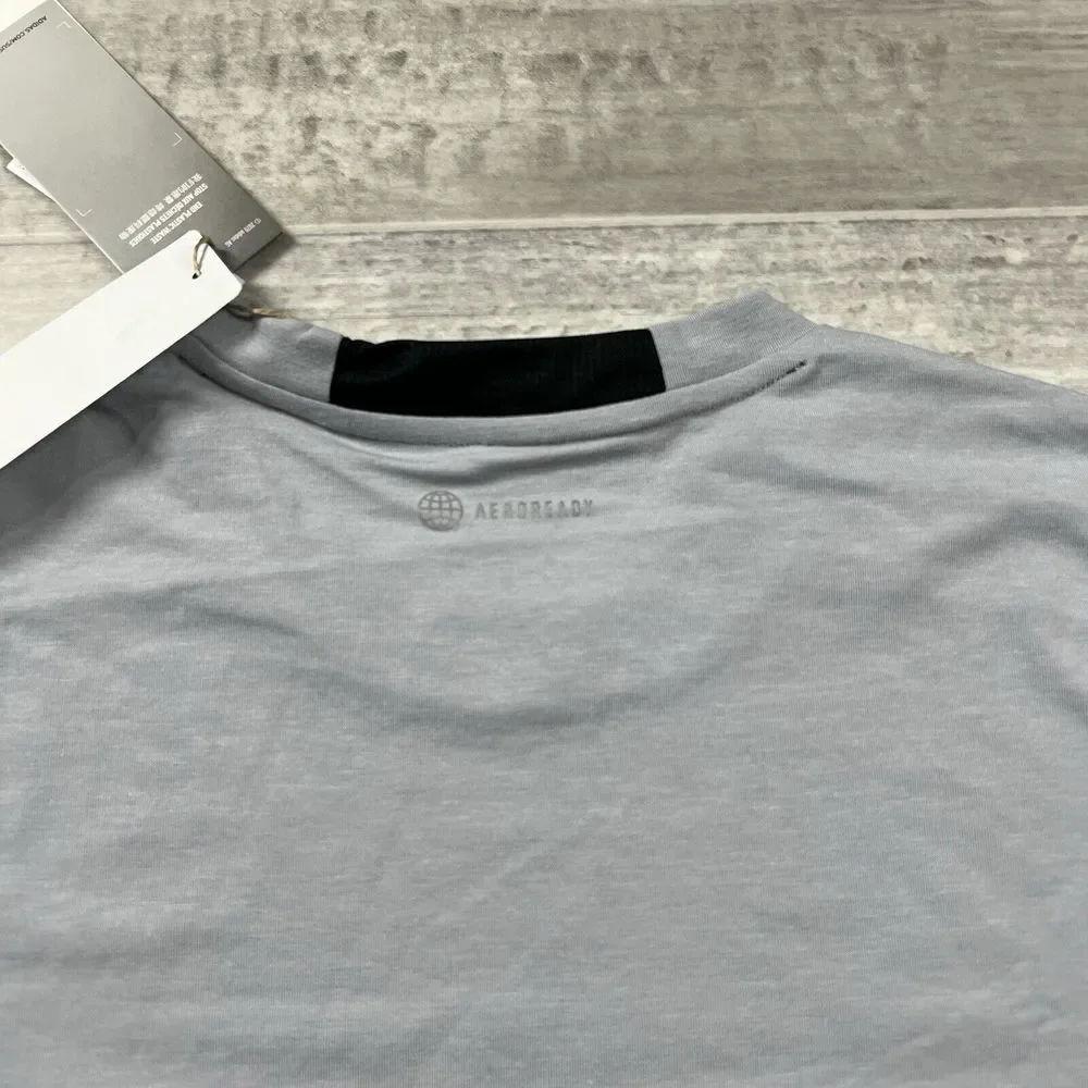 Adidas Men's Size Small Solid Color Designed For Training Tee HB9202 Gray/Silver